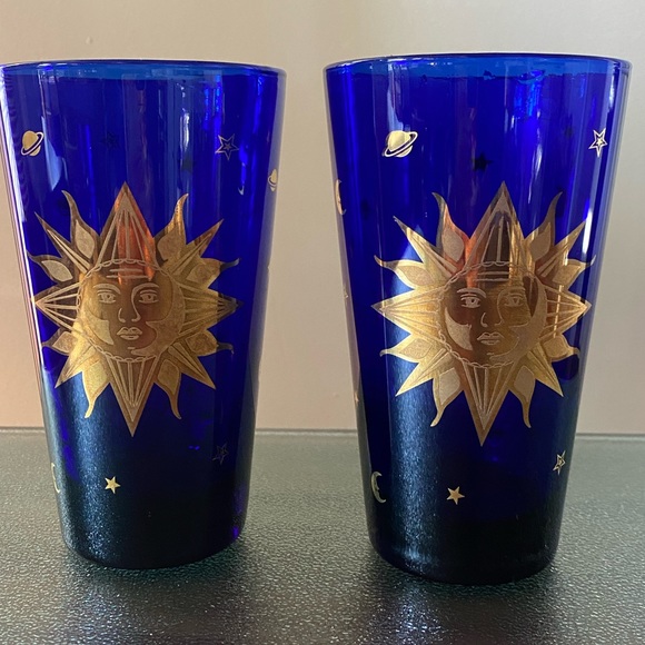 Culver Dining Vintage Culver Celestial Cobalt Blue Highball Glasses